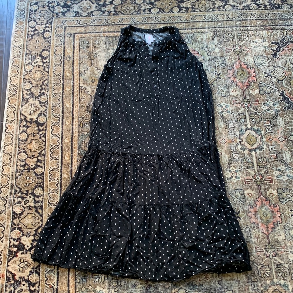 The Nines by Hatch sleeveless maternity midi dress black and white size small